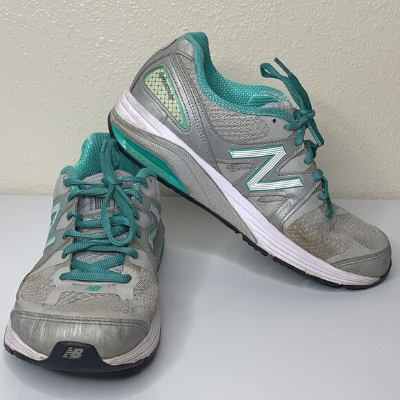 New Balance 1540 V2 W1540SG2 Silver Gray Teal Athletic Shoes Women’s 8 Roll Bar - Picture 1 of 8